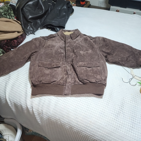 AIR FORCE LUXURY LANE EUC MENS SZ XL SUEDE LEATHER BOMBER JACKET COAT